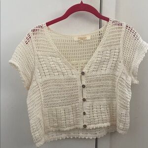 Rebellion Women's Cream Crochet Top